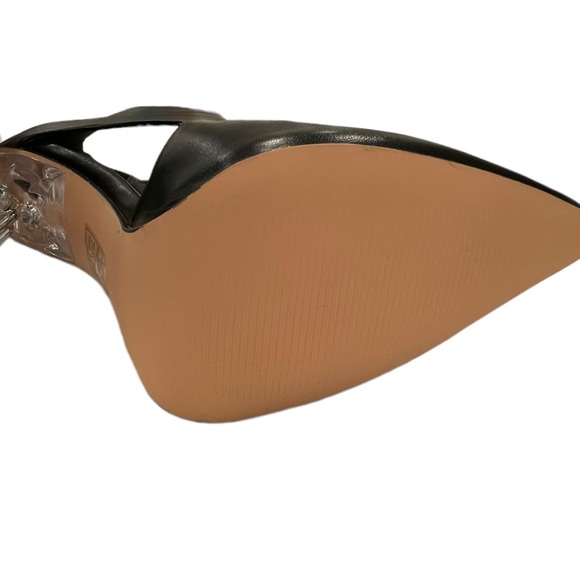 AWANG Peek-a-Boo Arch Black Vegan 🌱 Leather Steel Heel Booties - NWT - Picture 7 of 8